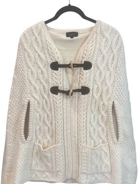 A.P.C. Wool Cable Knit Toggle Cape Sweater